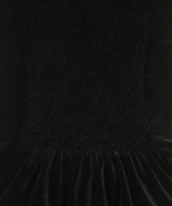 New In Collectif Dolores Darkwear Velvet 50's Top Black