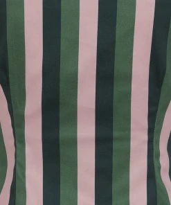 New In Collectif Dolores Palm Stripe 50's Top Green