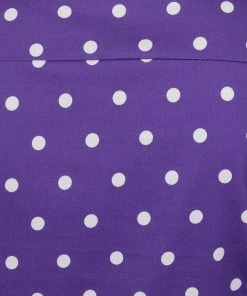 Collectif Sammy Pretty Polka 50's Tie Blouse Purple
