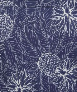 New In Collectif Sammy Pineapple Palm 50's Tie Blouse Navy