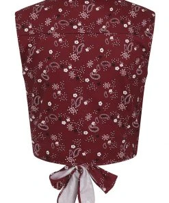 New In Collectif Clarabella Bandana 50's Tie Blouse Burgundy