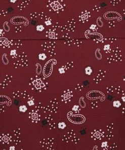 New In Collectif Clarabella Bandana 50's Tie Blouse Burgundy