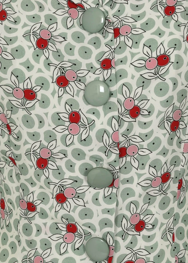 Collectif Luana Berry Bush 40's Blouse Multi Colour New In