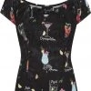 New In Collectif Lorena Coctail Menu 50's Top Black