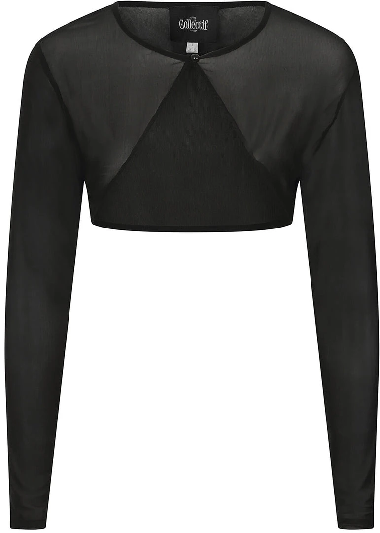 Collectif Marie Mesh 50's Bolero Black New In