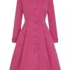 Collectif Zara 50's Swing Trenchcoat Pink New In