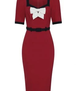 New In Collectif Sadie 50's Pencil Dress Red