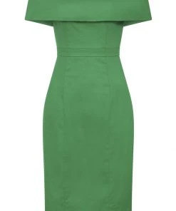Collectif Linda 50's Pencil Dress Green New In