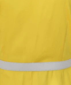 New In Collectif Berta Contrast 60's Pencil Dress Yellow