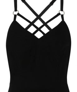 Collectif Dorcas Velvet 80's Pencil Dress Black