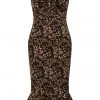 Collectif Sasha Leopard Fishtail 50's Pencil Dress Multi New In