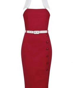 Collectif Dorabella 50's Pencil Dress Red