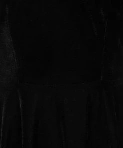 Collectif Stacey Velvet 80's Skater Dress Black