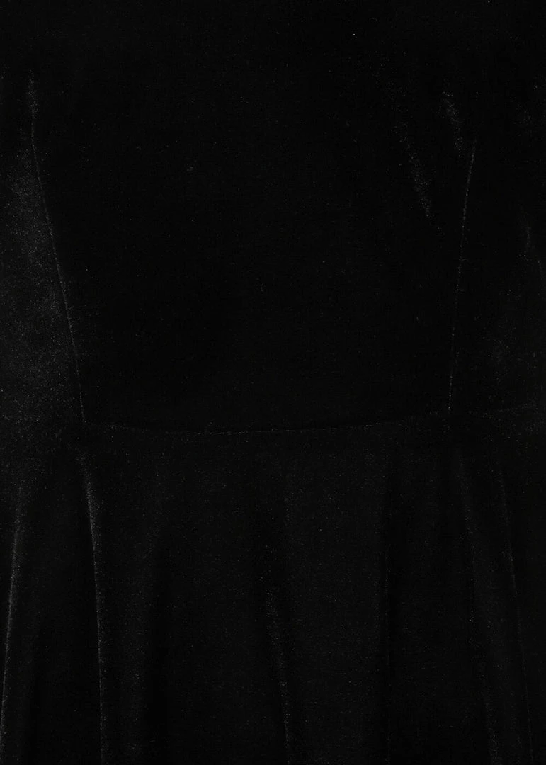 Collectif Stacey Velvet 80's Skater Dress Black