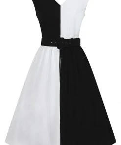 Collectif Enora 60's Swing Dress Black White