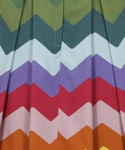 Collectif Dorothy Rainbow Chevron 50's Swing Dress Multi