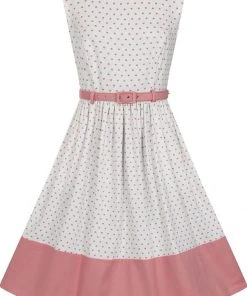 Collectif Brielle Love Heart 50's Swing Dress Ivory