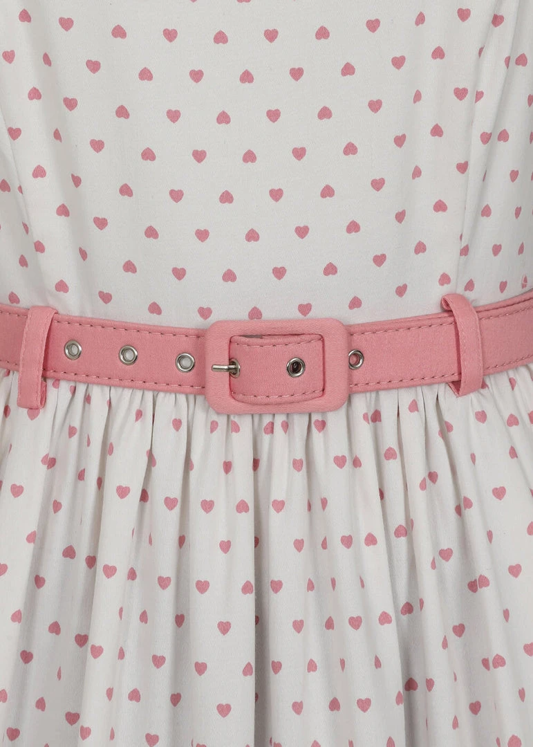 Collectif Brielle Love Heart 50's Swing Dress Ivory
