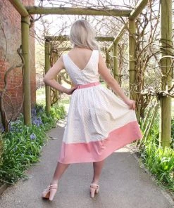 Collectif Brielle Love Heart 50's Swing Dress Ivory