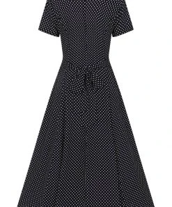 Collectif Riley Mini Polka 40's Swing Dress Navy