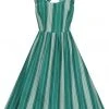 Collectif Titta Mint Humbug 50's Swing Dress Green