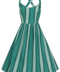 Collectif Titta Mint Humbug 50's Swing Dress Green