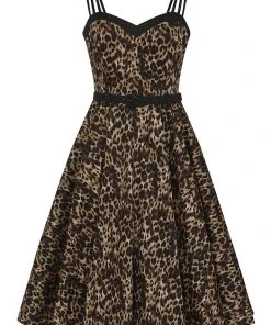 Collectif Nova Leopard 50's Swing Dress Multi New In