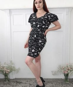Collectif Mimma Creepy Girl 80's Playsuit Black
