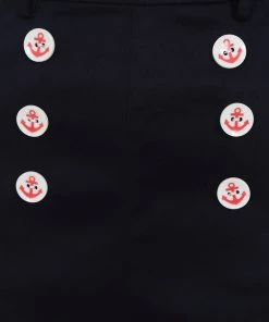 New In Collectif Nancy Nautical 40's Shorts Navy Blue