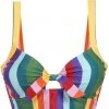 New In Collectif Rainbow Stripes 60's Bikini Top Multi Colour