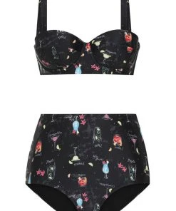 Collectif Cocktail Menu 50's Bikini Brief Black New In