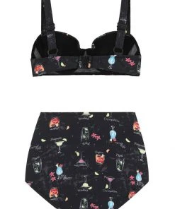 Collectif Cocktail Menu 50's Bikini Brief Black New In