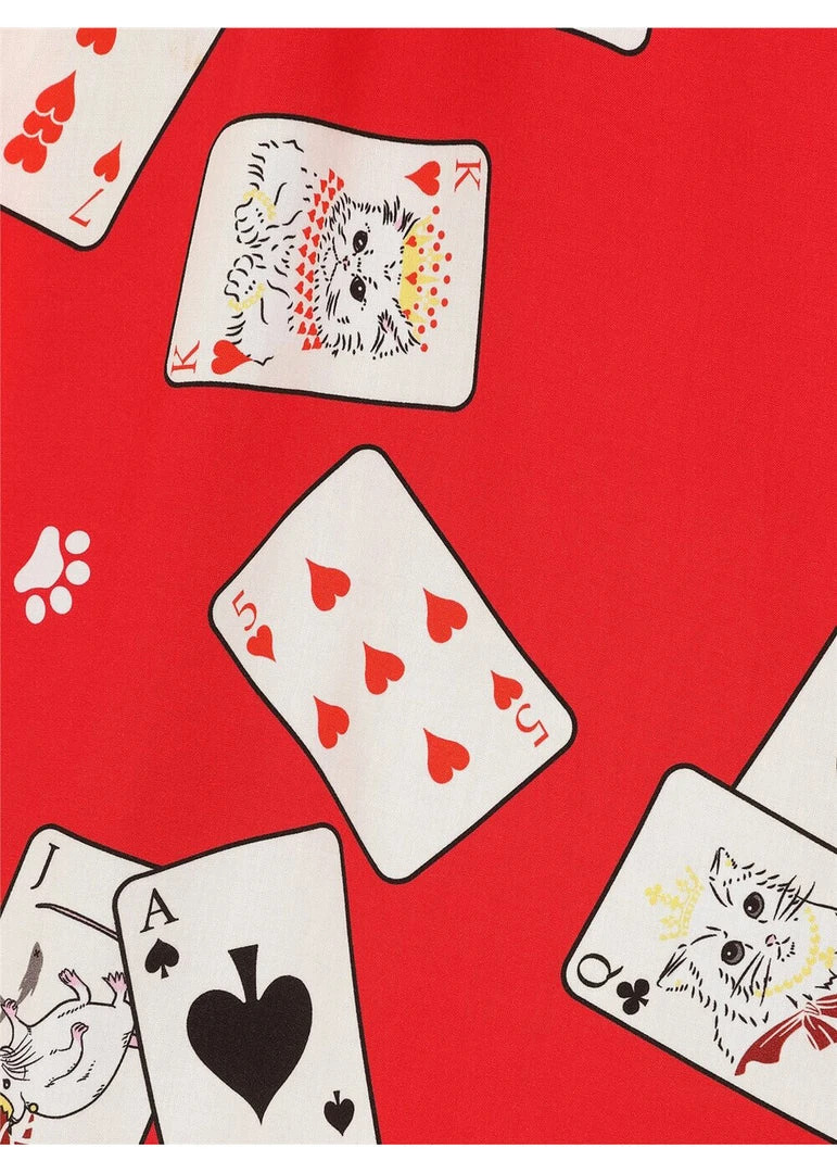 New In Collectif Megan Cat Croupier 50's Swing Skirt Red