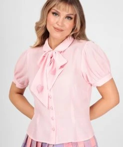 Collectif Erika Sweetheart 40's Blouse Pink New In