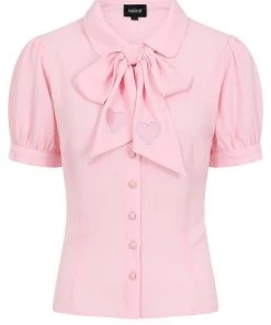Collectif Erika Sweetheart 40's Blouse Pink New In