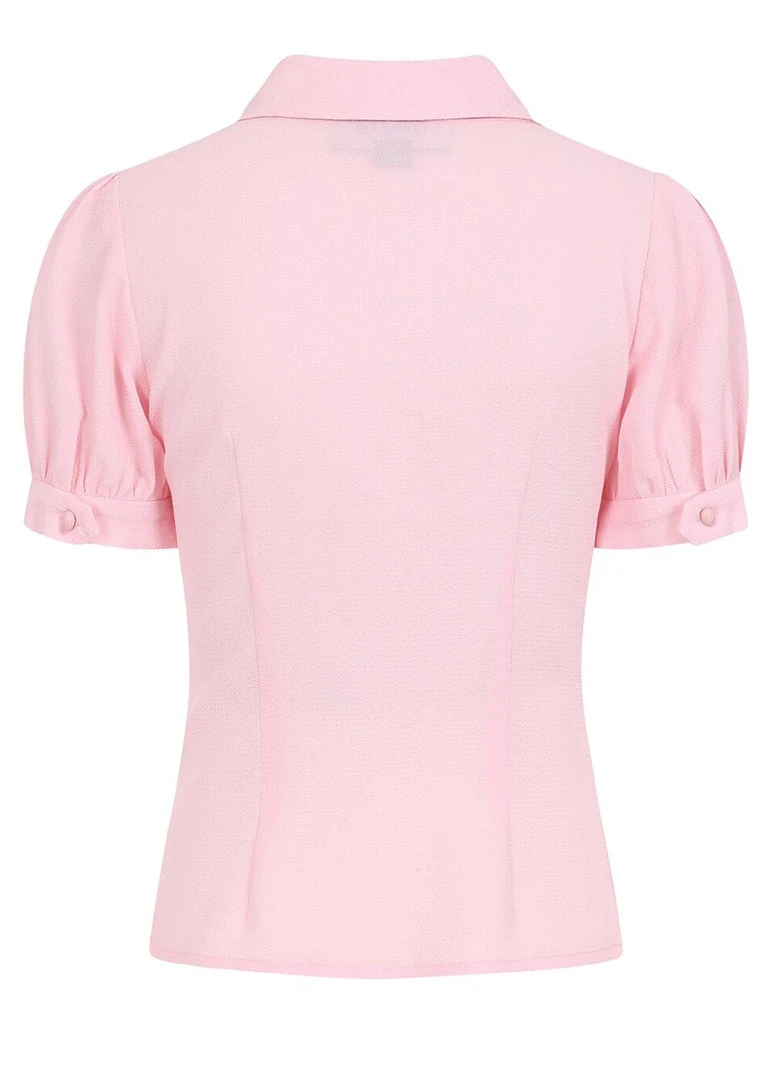 Collectif Erika Sweetheart 40's Blouse Pink New In