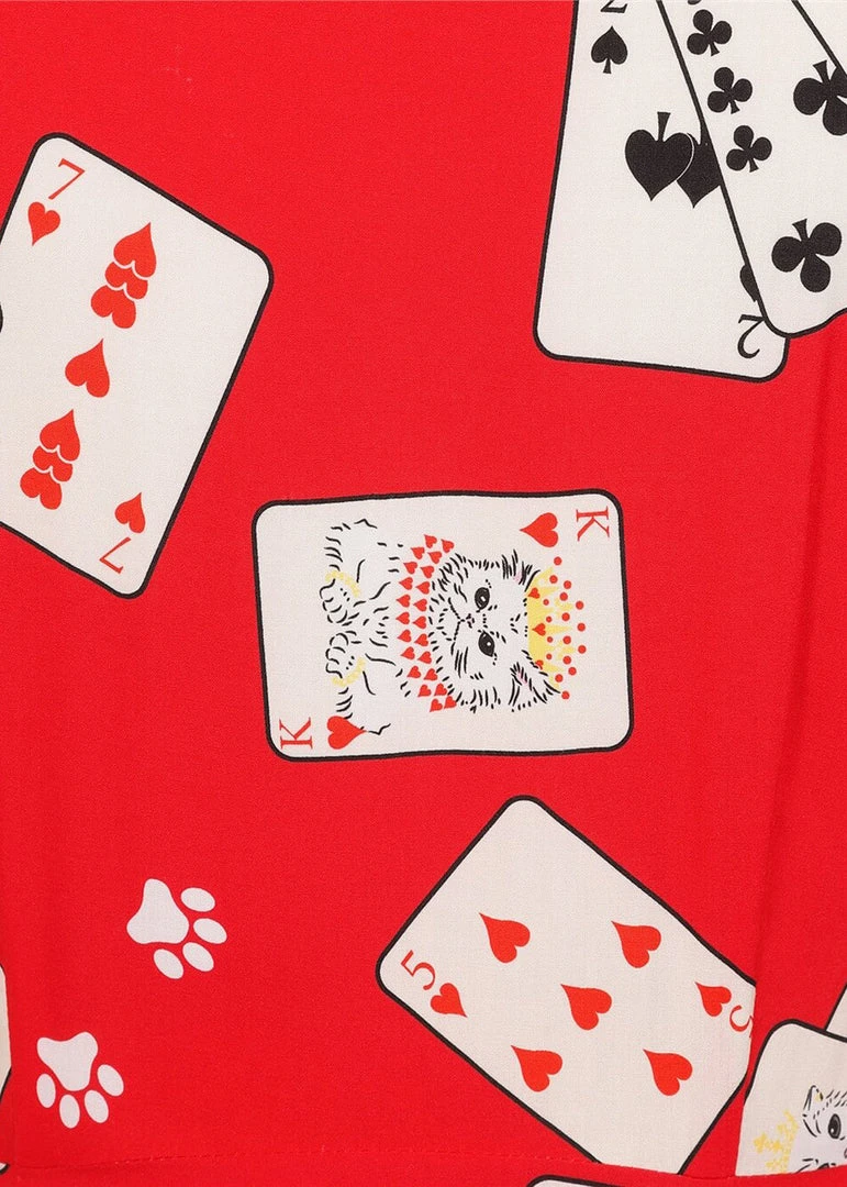 Collectif Liza Cat Croupier 40's Swing Dress Red New In