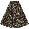 Collectif Luella Wild Strawberries 50's Swing Skirt Black New In