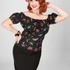Collectif Viviana Old School 50's Top Black