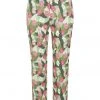 Collectif Bonnie Palm Blush Floral 50's Trousers Green