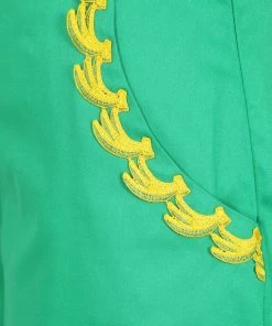 New In Collectif Emilia Banana Trim 50's Shorts Green