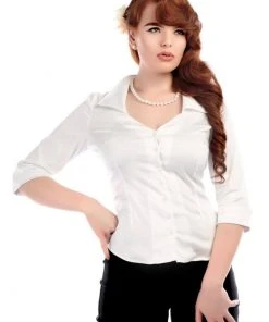 New In Collectif Mona 50's Shirt White