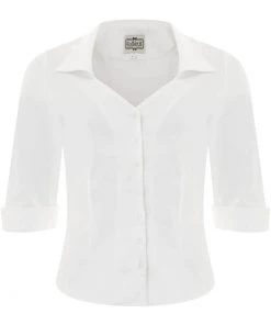 New In Collectif Mona 50's Shirt White