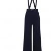 New In Collectif Glinda 40's Trousers With Braces Navy