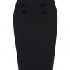 Collectif Agatha 50's Pencil Skirt Black New In