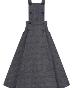Collectif Brenda Librarian Check 40's Dress Gray