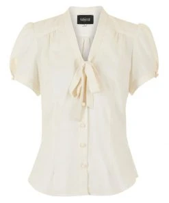 Collectif Tura 40's Blouse Ivory New In