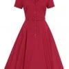 New In Collectif Caterina 40's Swing Dress Red