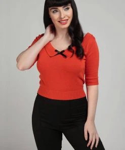 Collectif Babette 40's Jumper In Orange