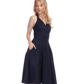 Collectif Hadley 50's Swing Dress Navy